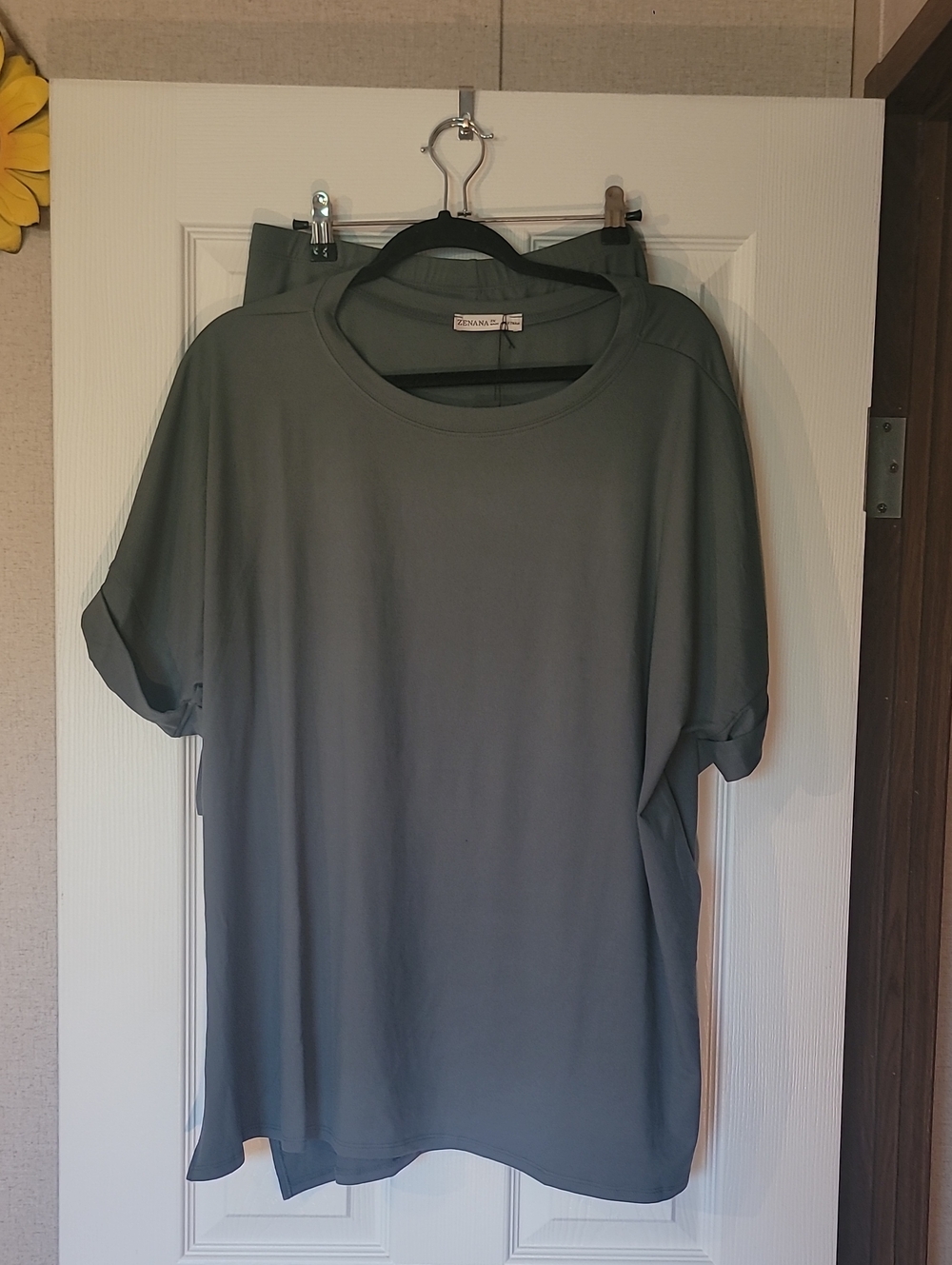 Zenana Brushed Microfiber Loungewear Set Sage Green